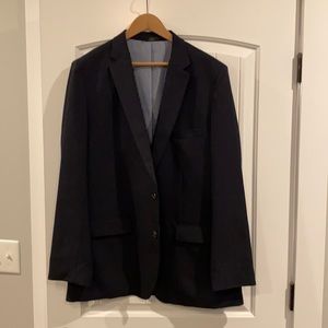 Haggar men’s straight fit travel blazer, navy blue, 46L